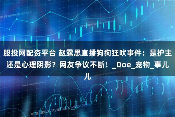 股投网配资平台 赵露思直播狗狗狂吠事件：是护主还是心理阴影？网友争议不断！_Doe_宠物_事儿