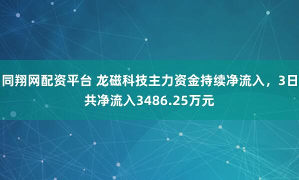 同翔网配资平台 龙磁科技主力资金持续净流入，3日共净流入3486.25万元