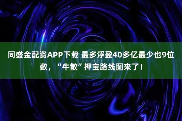 同盛金配资APP下载 最多浮盈40多亿最少也9位数，“牛散”押宝路线图来了！